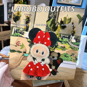 Venta al por mayor 17cm lindo dibujo animado Labu juguete diseñador abrigo falda suéter traje <span class=keywords><strong>para</strong></span> fiestas sentadas o colección de Juguetes - Product Image 2