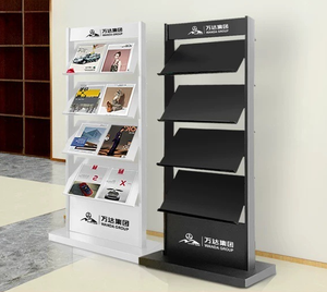 Support de données en fer Présentoir de brochures et de journaux au sol avec surface galvanisée Installation facile pour une utilisation au bureau - Product Image 5