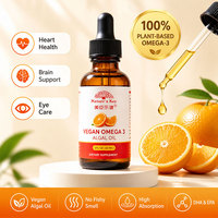 Huile d'algues végétalienne OEM personnalisée en usine, gouttes d'Oméga 3 pour adultes, DHA liquide à base de plantes, marque privée, soutien cérébral, cardiaque et oculaire