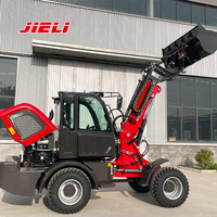 Minipala Gommata Telescopica 4WD da 1,8 Tonnellate con Braccio Articolato Compatto, Pompa Idraulica e Pneumatici Fuoristrada per Uso Agricolo
