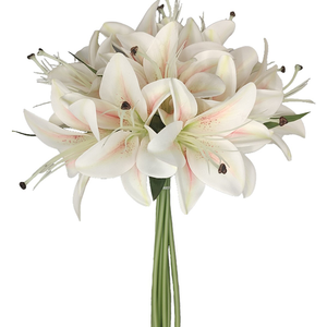 Ramo de Novia de 30 cm <span class=keywords><strong>con</strong></span> Flores de Lirio Simuladas, Decoración Navideña para el Hogar, Decoración de Mesa, <span class=keywords><strong>Flor</strong></span> Artificial de Seda Impermeable - Product Image 3