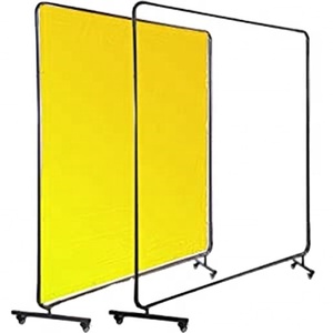 EN25980 6'x6 Màn Hình Hàn Di Động Vinyl Màu Vàng Với Khung, Màn Hình Hàn Với 4 Bánh Xe, Màn Hình Bảo Vệ Hàn - Product Image 1