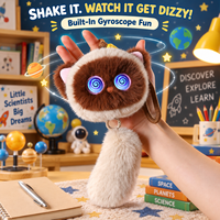 Robot Chat Intelligent Parlant et Chantant en Peluche avec Conversation Vocale IA, Yeux LED, Batterie 1000 mAh, Type-C, pour Enfants, Éducatif