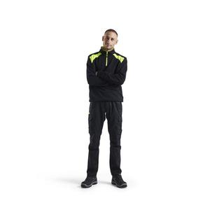 BLAKLADER - 335311589933XL Sweat-shirt 2 tons demi-zip Noir/Jaune-EAN 7330509597217 WORK HOODIES - Product Image 3