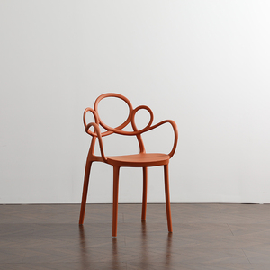 Venta al por mayor de diseño moderno estilo Ins blanco moldeado reposabrazos plástico café restaurante silla para el comedor - Product Image 5