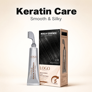 Coloration capillaire <span class=keywords><strong>temporaire</strong></span> à base de plantes Maca sans ammoniaque pour une application facile à domicile sans les mains, crème auto-appliquable couvrant les cheveux gris - Product Image 3