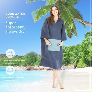 Toalla <span class=keywords><strong>Poncho</strong></span> de Microfibra Ligera para Playa y <span class=keywords><strong>Surf</strong></span> para Adultos, con Bolsillo Delantero, Secado Rápido, para Buceo, Natación y Cambio de Ropa - Product Image 5