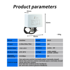 Válvula de Control de Flujo Motorizada Bidireccional de Latón 12v 24v, Válvula de Bola de <span class=keywords><strong>Agua</strong></span> Eléctrica de Acero Inoxidable 1/2'' 3/4'' 1'' - Product Image 2
