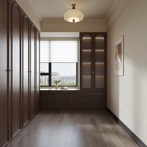 Sistema de <span class=keywords><strong>Vestidor</strong></span> en Forma de U de Lujo, Puertas de Madera Sólida <span class=keywords><strong>con</strong></span> Cerradura, Cajones de Almacenamiento de Gran Capacidad, Armarios de Madera Personalizados - Product Image 1