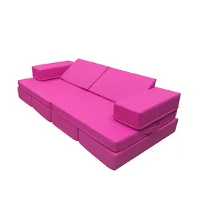 Jolis blocs souples de Style canapé rose pour enfants, équipement d'aire de jeux intérieure, équipement de jeu souple