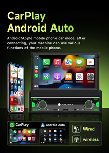 <span class=keywords><strong>Autoradio</strong></span> Android BQCC 1din, écran tactile rétractable 7 pouces IPS, Carplay, FM AM RDS, 4/64 Go, lecteur de tableau de bord pour véhicule, <span class=keywords><strong>1</strong></span> an - Product Image 2