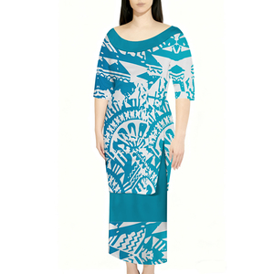 chinese dress ladies Women Floral Printed Boat Neck Cotton A-Line Dress main image 0
