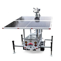 Caméra de sécurité solaire portable, remorque CCTV mobile, étanche IP65, mât manuel de 6 mètres pour l'irrigation