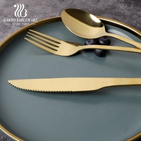 Vente en gros 410 cuillère à thé en acier inoxydable or pour le café style de luxe de qualité alimentaire maison couverts cuillère à dessert avec logo personnalisé