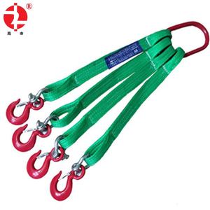 مزدوجة الساق البوليستر حزام الرافعات شقة مع الرابط الرئيسي وخطاف حبال لمختلف رفع والتزلج الاحتياجات - Product Image 5