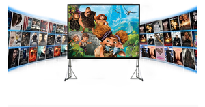 Écran de projection et support, JWSIT Écran de cinéma extérieur de 135 pouces - Écran de projection extérieur en PVC à 3 couches amélioré 16:9 - Product Image 6