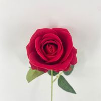 Bestseller Künstliche Einzelstiel-Rose Rot Rosa Weiß Seiden-Samt-Blume für Hochzeitsdekoration