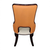 Fauteuil moderne en bois massif avec dossier rembourré et chaise de salle à manger en cuir PU pour la maison, l'hôtel et le restaurant