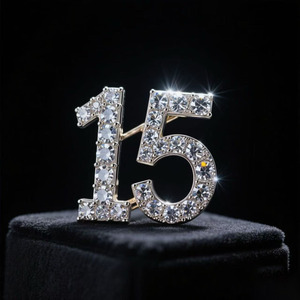 Yunan Sorority numarası 15 broş inci taklidi bayanlar Charm yaka <span class=keywords><strong>Pin</strong></span> - Product Image 3