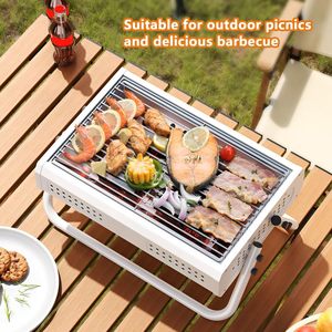 Parrilla de Carbón Portátil Plegable Multifuncional para Exteriores, Resistente al Viento y sin Humo, para Camping - Product Image 3