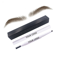 Crayon à sourcils automatique double tête waterproof naturel, marque privée, 6 couleurs minérales, cosmétiques maquillage