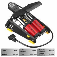 Pompe à air robuste BAIMEI en acier, 160 PSI, jauge numérique, double cylindre, haute pression, pour pneus de vélo, voiture, moto