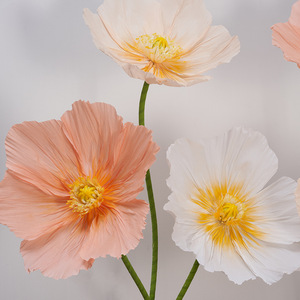 Giant Crepe Paper Poppy <b>Flowers</b> 60cm Large Artificial Paper <b>Flowers</b> Wedding Backdrop Event Mall Window <b>Display</b> Decor - Product Image 4
