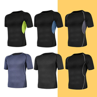 AMCLEVER Kaos Kompresi Pria, Atasan Dry Fit untuk Gym, Basket, Lari, Latihan Atletik Musim Panas