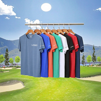 T-shirt décontracté pour homme en mélange de polyester et de coton à séchage rapide avec bandes latérales de haute qualité en gros