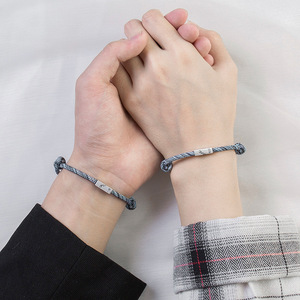 One Deer With You <b>Couple</b> <b>Bracelet</b> Magnetic Woven Design For Lovers Gift Unisex Jewelry Tibetan Silver SS 005 - Product Image 4