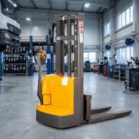 Chariot élévateur à palettes entièrement électrique 1500 kg, équipement compact de manutention à conducteur piéton, logo personnalisé disponible