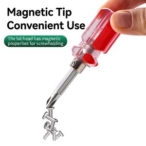 Mini Magnetic <b>Screwdriver</b> Cross Phillips Bit Transparent Plastic Handle Diy Tool - Product Image 1