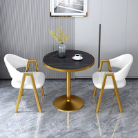 Ensemble de table et de chaises de conférence de style italien luxueux, table ronde simple, table de bureau et de réception décontractée
