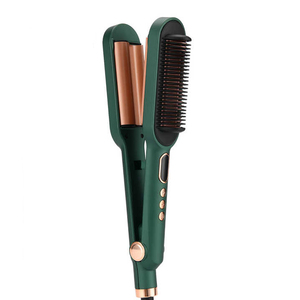 Fer à friser en céramique 2 en 1 chauffant PTC et brosse à lisser les cheveux Water Wave Hair Styler - Product Image 2