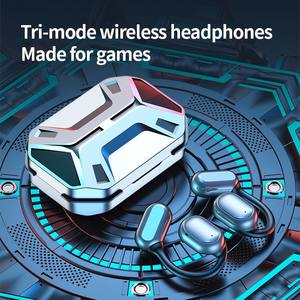 Auriculares inalámbricos para juegos estilo Mecha JR06, Auriculares deportivos con luz de respiración Digital montados en la oreja, auriculares TWS - Product Image 5