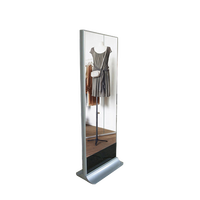 Lecteur d'annonces à miroir magique interactif pleine luminosité Kiosque à écran tactile multi-pieds au sol Centre d'expérience des vêtements