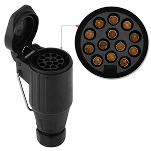 OEM Adapter 7Pin Large Round Plastic <strong>Plug</strong> + 13Pin Trailer <strong>Socket</strong> <strong>with</strong> Cable Trailer <strong>Connector</strong> - Product Image 3