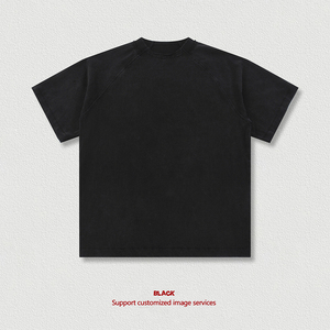 เสื้อยืดผู้ชายสไตล์วินเทจฟอกสี ยี่ห้อ Manufacturer คุณภาพสูง พิมพ์ลายโลโก้แบบ DTG ผ้าฝ้าย 100% ทรงไหล่ตก - Product Image 4