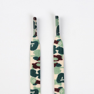 Cordones planos de camuflaje de poliéster de 8mm de ancho al por mayor, cordones de zapatos con estampado de poliéster para zapatos AF1 <span class=keywords><strong>DUNK</strong></span> <span class=keywords><strong>AJ1</strong></span> - Product Image 4
