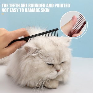 Pettine per capelli con perno per gatti in acciaio inossidabile con Logo personalizzato all'ingrosso della fabbrica pettine per toelettatura per animali domestici in metallo - Product Image 5