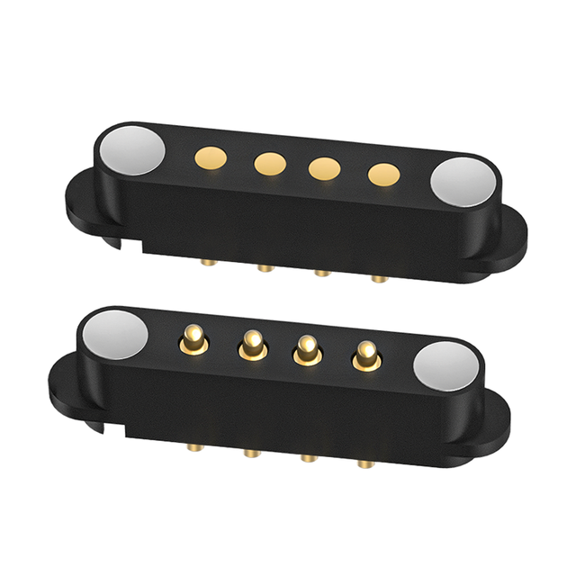 4 Pin Custom Gold Plated 12V2A 12V5A Male and Female Data Transmission Pogo Pin Charger 4Pin Magnetic Connector