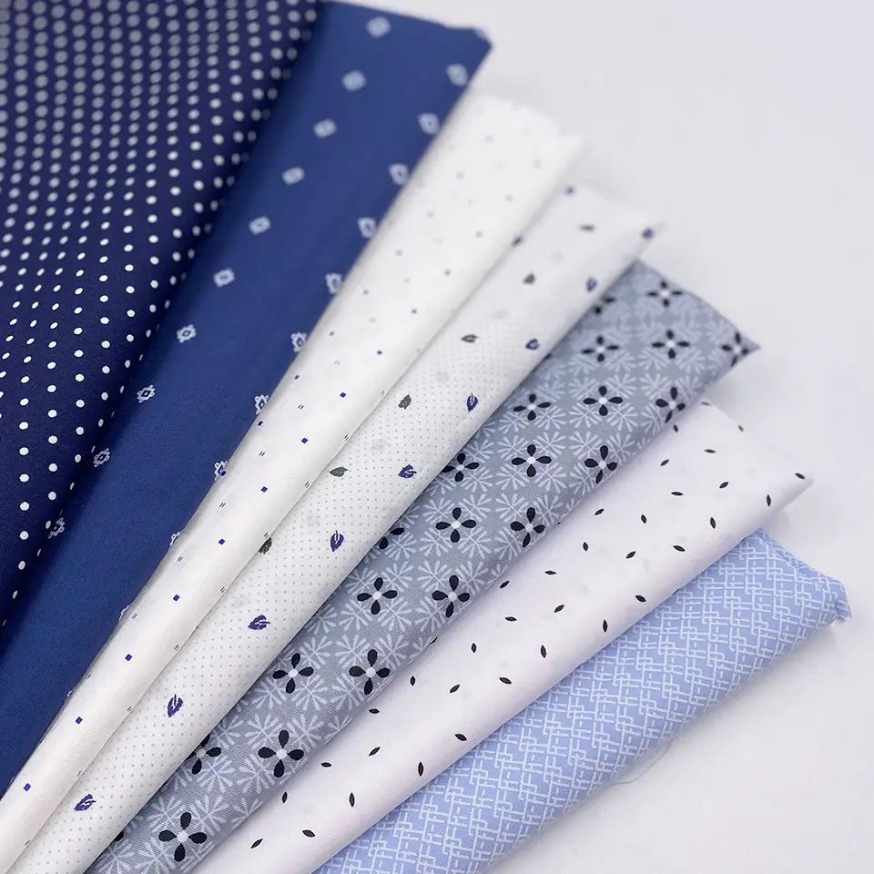 Индивидуальный заказ в наличии Нет минимального заказа простые маленькие точечные узоры 100 хлопок карманная ткань с принтом для мужских рубашек