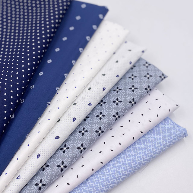 Custom Order Stock NO MOQ Plain Small Dot Patterns 100 Cotton Pocket Printed Fabric for Men Shirts