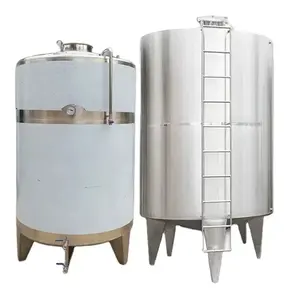 Food Grade Stainless Steel Large Capacity Vertical Liquid Storage Tank With Ladder