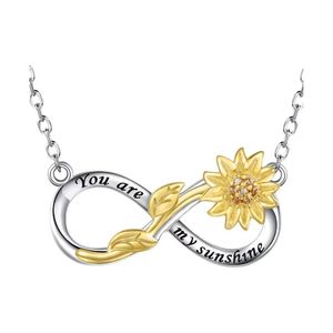 สร้อยคอช็อคเกอร์ลายดอกทานตะวันอินฟินิตี้  ชุบเงินแท้ S925  พร้อมสลักข้อความ - Product Image 1