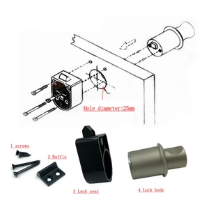 Serrure de meuble moderne à bouton-poussoir de 25 mm de diamètre pour camping-car, bateau, caravane, yacht - pour usage extérieur - Product Image 3