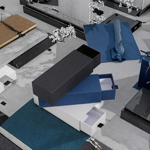 Boîte cadeau en carton gris rigide avec tiroir coulissant, emballage haut de gamme pour lunettes - Product Image 3