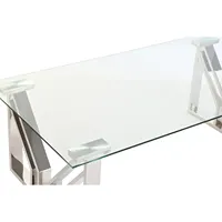 Table basse en acier et verre 130x70x45 finition chromée