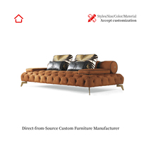 Ensemble de canapés modulaires en tissu personnalisable, style minimaliste et luxueux, design moderne et créatif, éponge haute densité, pieds en laiton