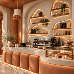 Meubles de vente au détail pour café sur mesure, postes de travail, étagères de présentation et unités de rangement pour les cafés modernes - Product Image 3